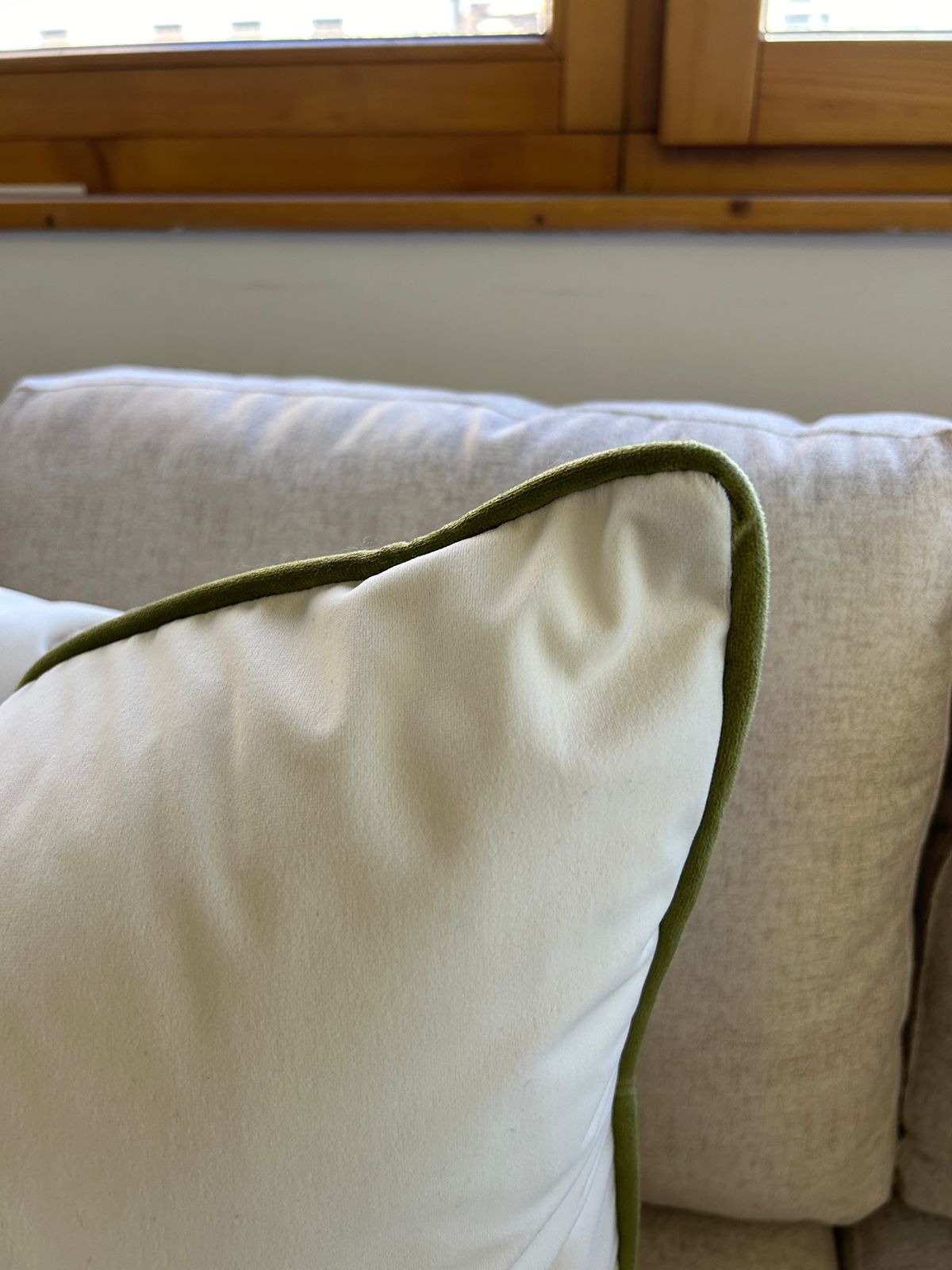 Velvet With Green Piping